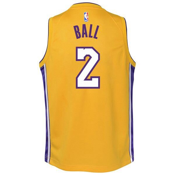 Los Angeles Lakers Lonzo Ball Найки мужская Sar? майка НБА - Icon Edition подростковая