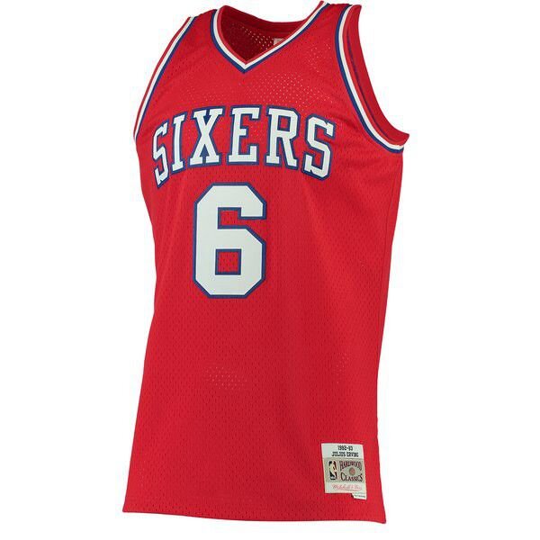 Philadelphia 76ers Julius Erving M&Ness 1982/83 мужская красная майка НБА