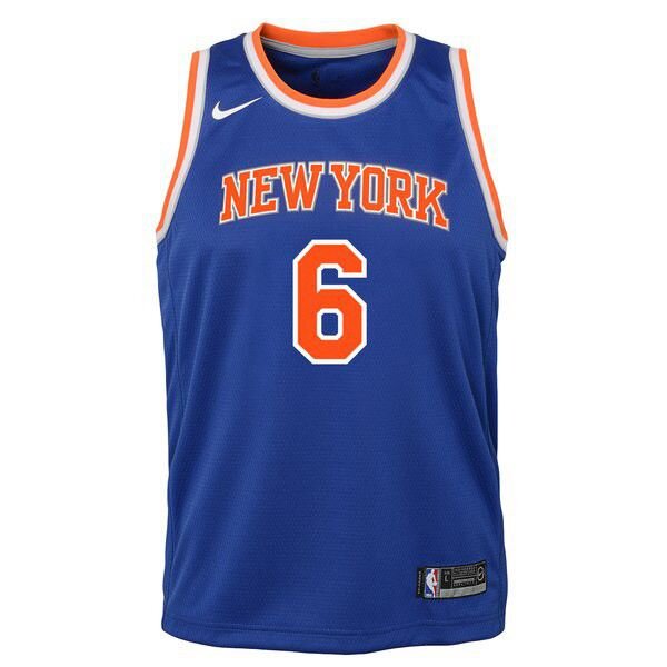 New York Knicks Kristaps Porzingis Найки мужская синяя майка НБА - Icon Edition подростковая