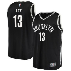 Brooklyn Nets Quincy Acy Player черная майка НБА - Icon Edition