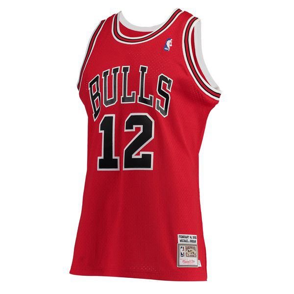 Chicago Bulls Michael Jordan M&Ness #12 красная майка НБА