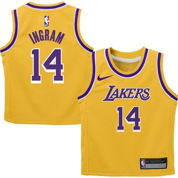 Los Angeles Lakers Brandon Ingram Найки Player золотая майка НБА - Icon Edition
