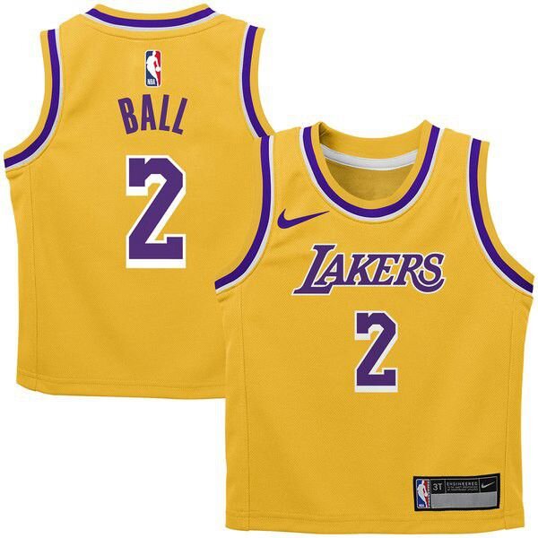 Los Angeles Lakers Lonzo Ball Найки Player золотая майка НБА - Icon Edition