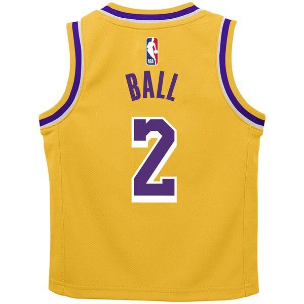 Los Angeles Lakers Lonzo Ball Найки Player золотая майка НБА - Icon Edition