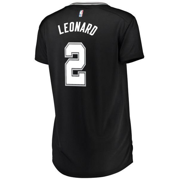San Antonio Spurs Kawhi Leonard черная майка НБА - Icon Edition женская