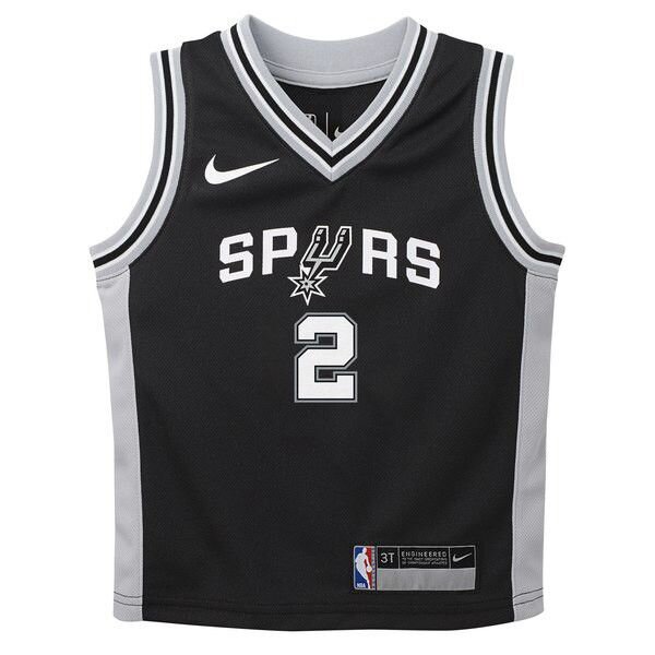 San Antonio Spurs Kawhi Leonard Найки черная майка НБА - Icon Edition для младенцев