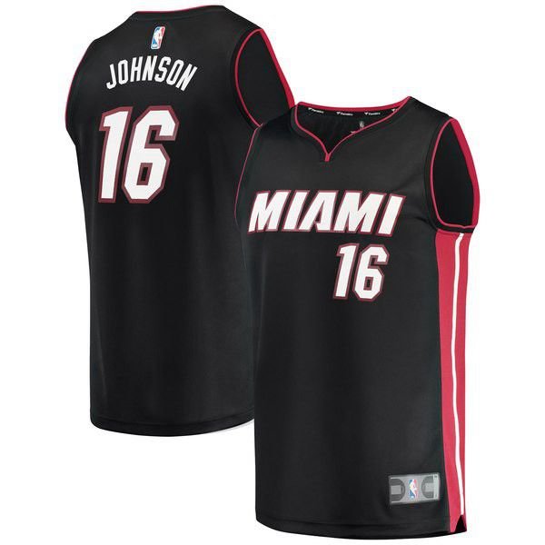 Miami Heat James Johnson Player черная майка НБА - Icon Edition