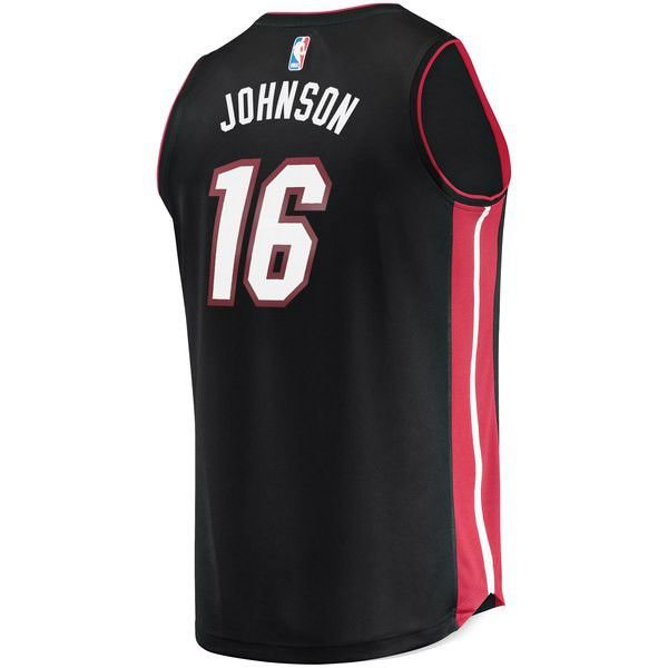 Miami Heat James Johnson Player черная майка НБА - Icon Edition