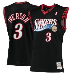 Philadelphia 76ers Allen Iverson M&Ness 2000/01 мужская черная майка НБА