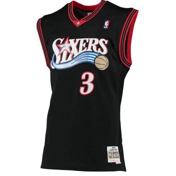 Philadelphia 76ers Allen Iverson M&Ness 2000/01 мужская черная майка НБА