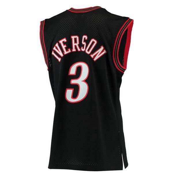 Philadelphia 76ers Allen Iverson M&Ness 2000/01 мужская черная майка НБА