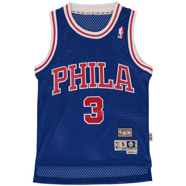 Philadelphia 76ers Allen Iverson M&Ness мужская синяя майка НБА