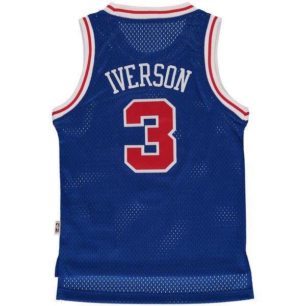 Philadelphia 76ers Allen Iverson M&Ness мужская синяя майка НБА