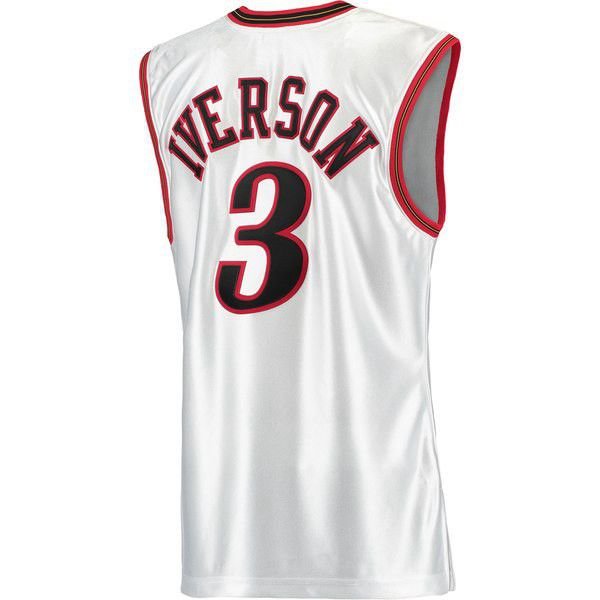 Philadelphia 76ers Allen Iverson M&Ness 2001 белая майка НБА