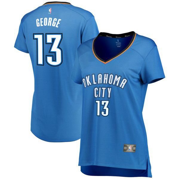 Oklahoma City Thunder Paul George синяя майка НБА - Icon Edition женская