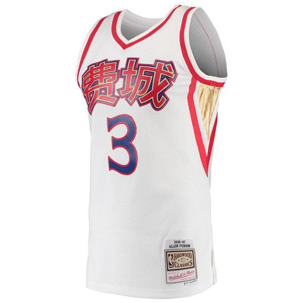 Philadelphia 76ers Allen Iverson M&Ness 2019 Chinese New Year Мужская ретро белая майка НБА