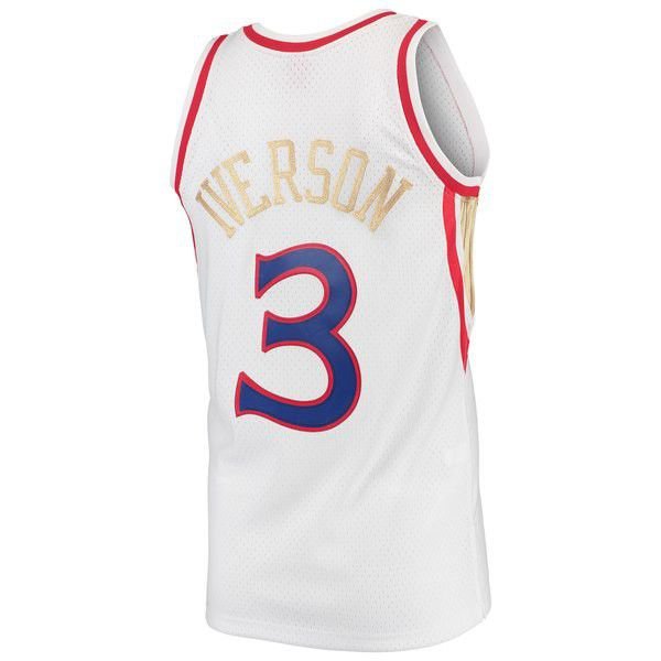 Philadelphia 76ers Allen Iverson M&Ness 2019 Chinese New Year Мужская ретро белая майка НБА