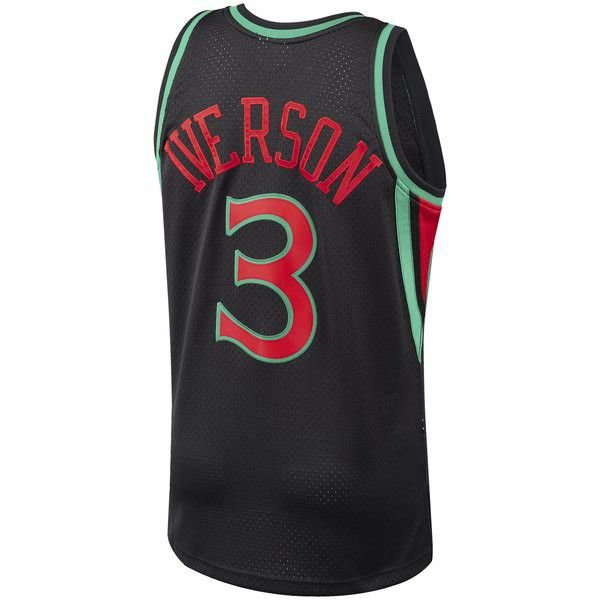 Philadelphia 76ers Allen Iverson M&Ness Christmas Мужская Collection черная майка НБА