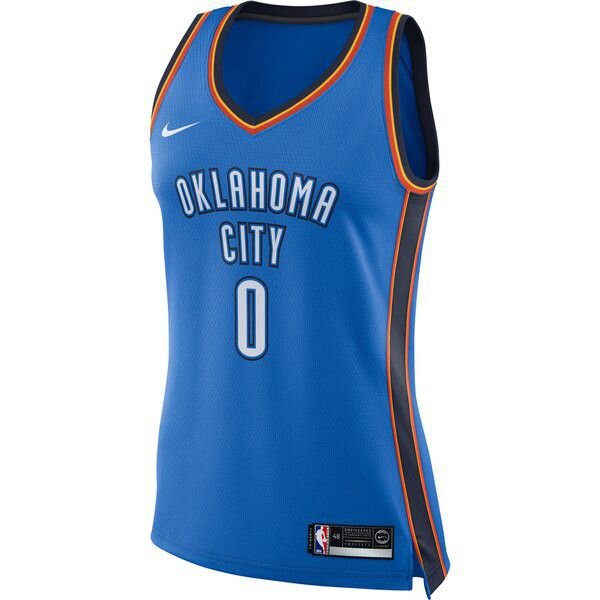 Oklahoma City Thunder Russell Westbrook Найки мужская синяя майка НБА - Icon Edition женская