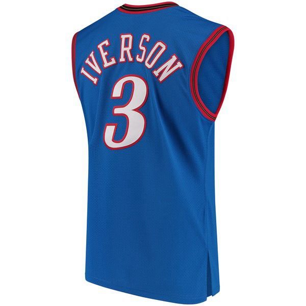Philadelphia 76ers Allen Iverson M&Ness гостевая 1999/00 синяя майка НБА
