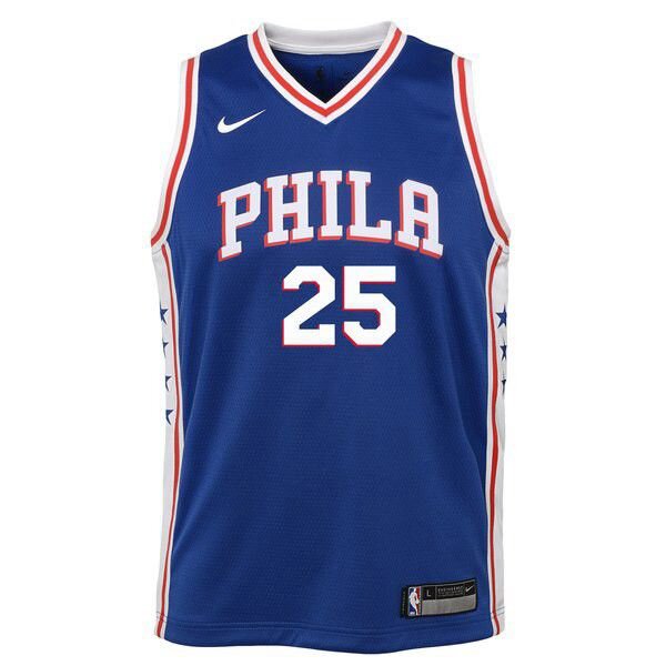 Philadelphia 76ers Ben Simmons Найки мужская синяя майка НБА - Icon Edition подростковая
