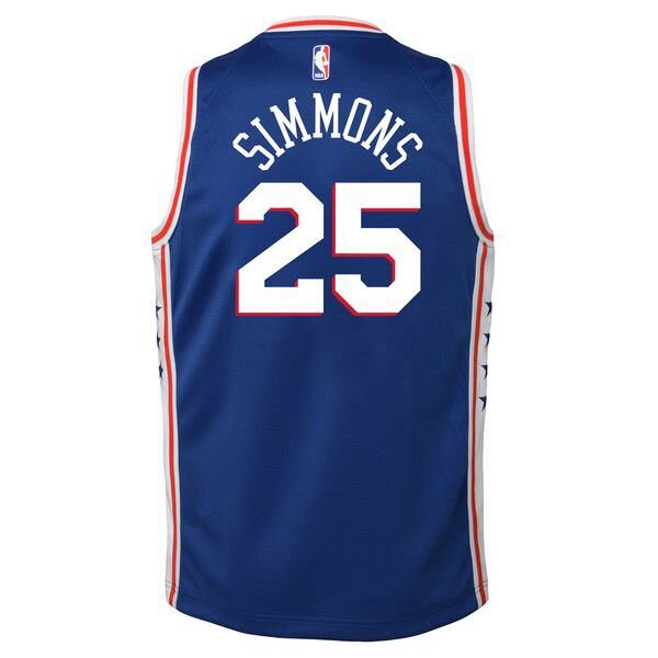 Philadelphia 76ers Ben Simmons Найки мужская синяя майка НБА - Icon Edition подростковая