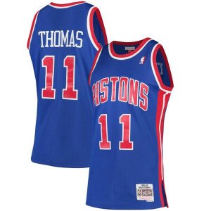 Detroit Pistons Isiah Thomas M&Ness 1988/89 мужская синяя майка НБА