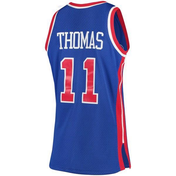 Detroit Pistons Isiah Thomas M&Ness 1988/89 мужская синяя майка НБА