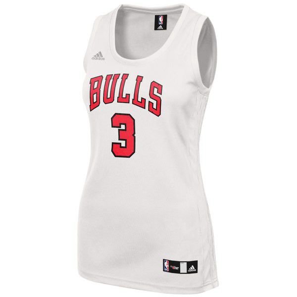 Chicago Bulls Dwyane Wade Adidas Fashion белая майка НБА