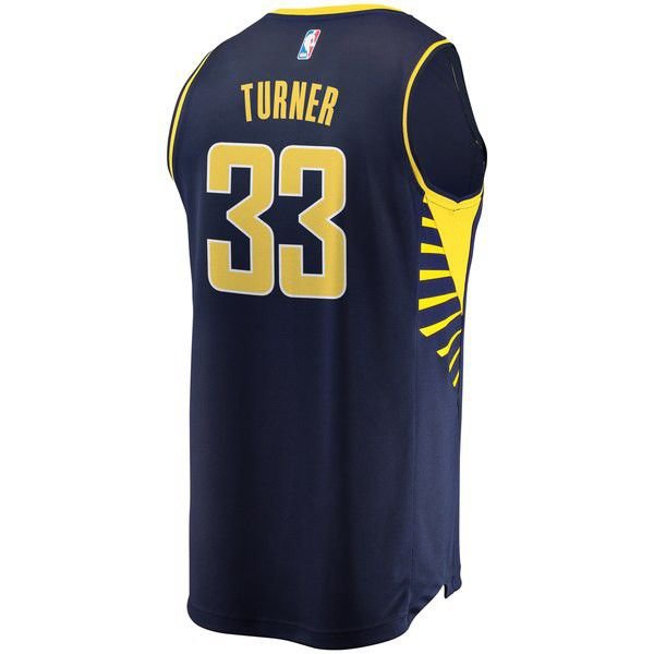 Indiana Pacers Myles Turner Player темно-синяя майка НБА - Icon Edition