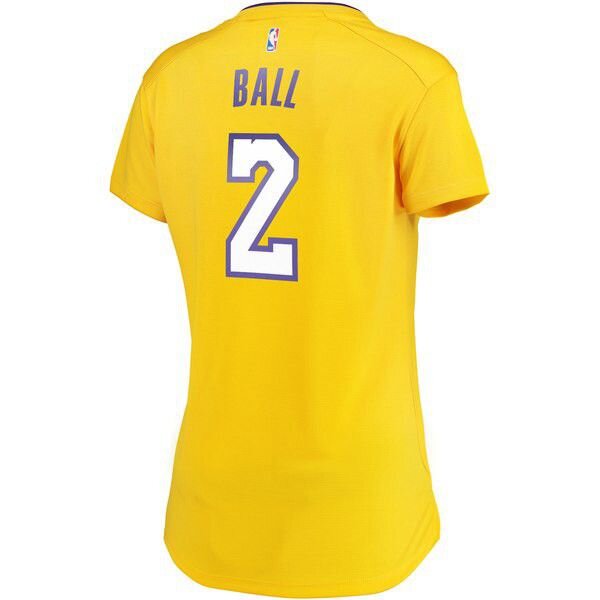 Los Angeles Lakers Lonzo Ball золотая майка НБА - Icon Edition женская