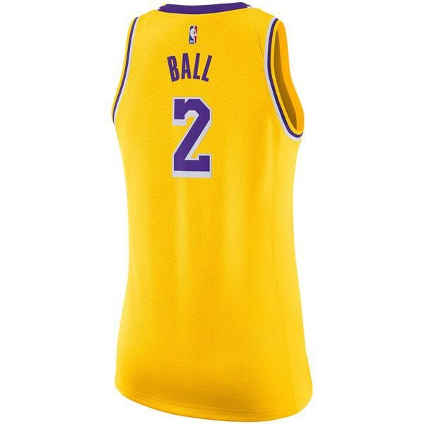 Los Angeles Lakers Lonzo Ball Найки мужская золотая майка НБА - Icon Edition женская