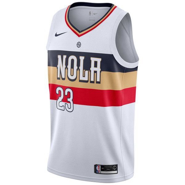 New Orleans Pelicans Anthony Davis Найки 2018/19 мужская белая майка НБА - Earned Edition подростковая