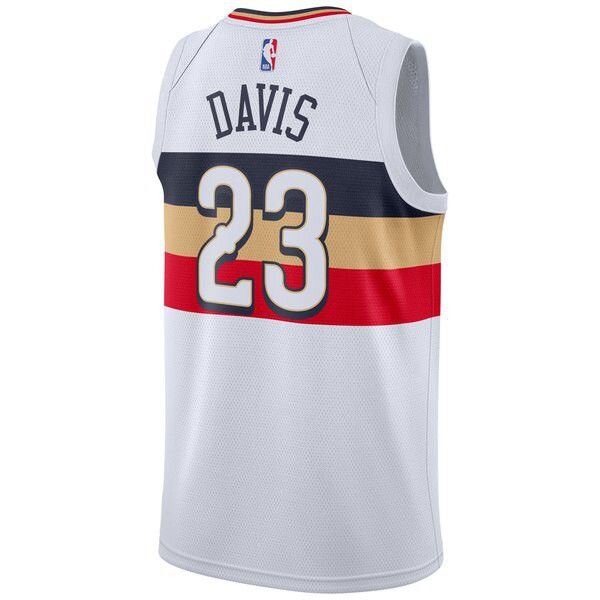 New Orleans Pelicans Anthony Davis Найки 2018/19 мужская белая майка НБА - Earned Edition подростковая