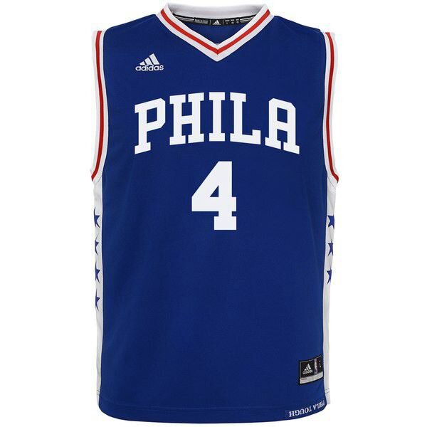 Philadelphia 76ers Nerlens Noel Adidas 2015 синяя майка НБА