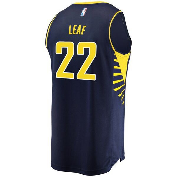 Indiana Pacers T.J. Leaf Player темно-синяя майка НБА - Icon Edition
