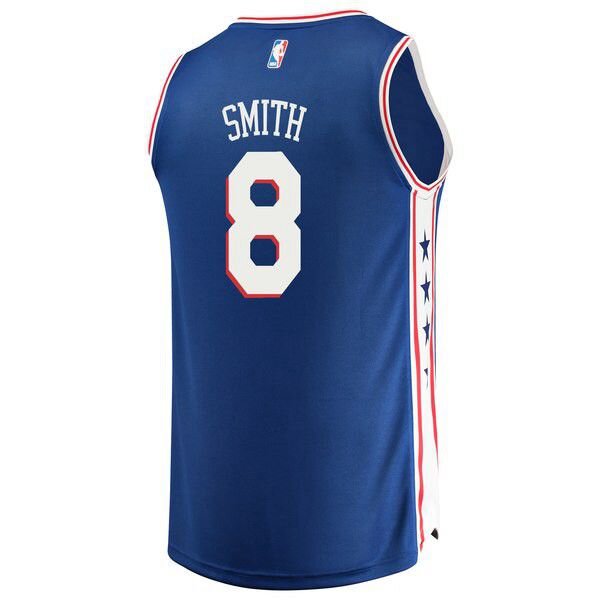 Philadelphia 76ers Zhaire Smith 2018 NBA Draft First Round Pick синяя майка НБА - Icon Edition подростковая