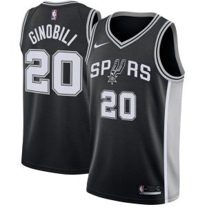 San Antonio Spurs Мужскаяu Ginobili Найки мужская черная майка НБА - Icon Edition