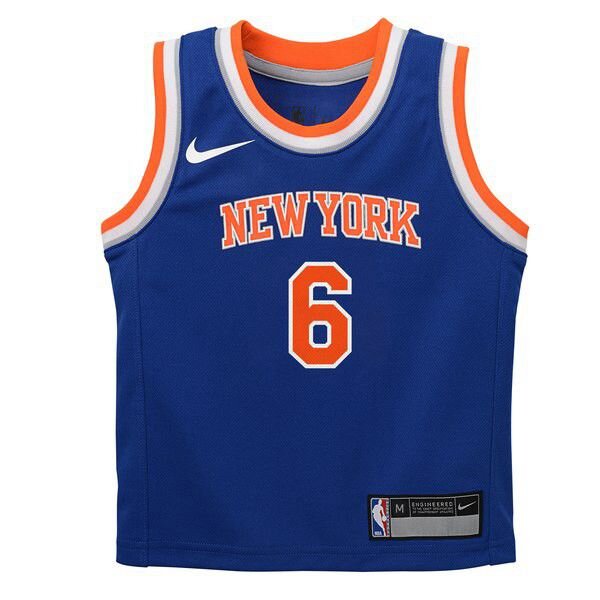 New York Knicks Kristaps Porzingis Найки синяя майка НБА - Icon Edition детская