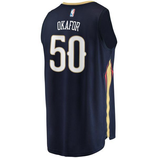 New Orleans Pelicans Emeka Okafor Player темно-синяя майка НБА - Icon Edition подростковая