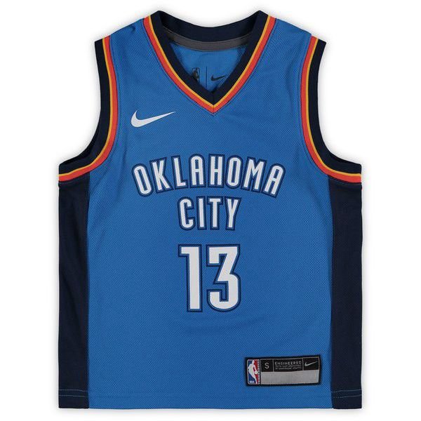 Oklahoma City Thunder Paul George Найки синяя майка НБА - Icon Edition