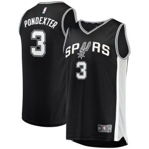 San Antonio Spurs Quincy Pondexter черная майка НБА - Icon Edition