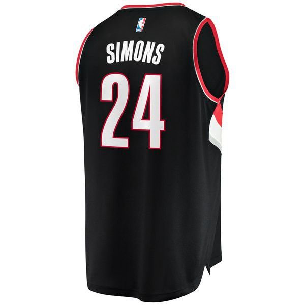 Portland Trail Blazers Anfernee Simons 2018 NBA Draft First Round Pick черная майка НБА - Icon Edition подростковая