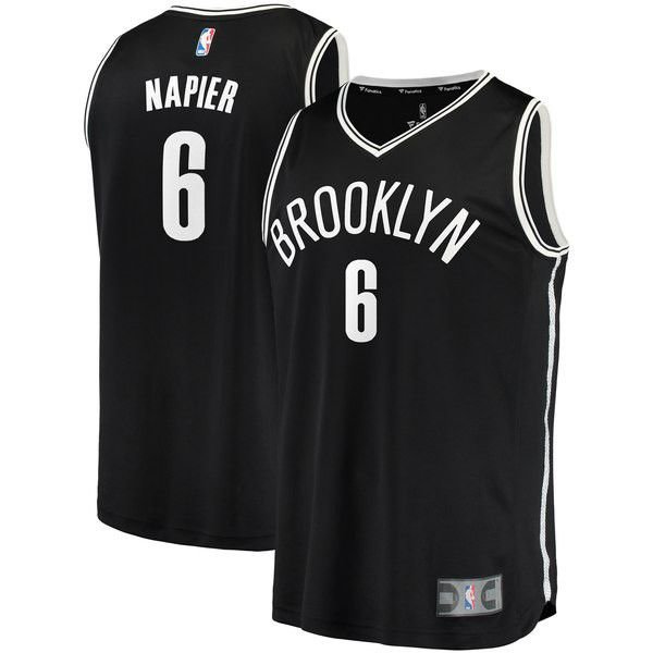 Brooklyn Nets Shabazz Napier Player черная майка НБА - Icon Edition
