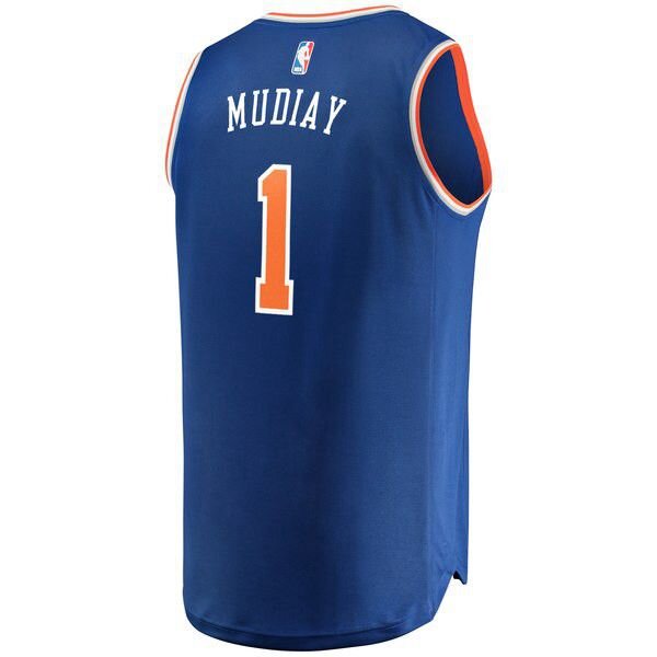 New York Knicks Emmanuel Mudiay Player синяя майка НБА - Icon Edition