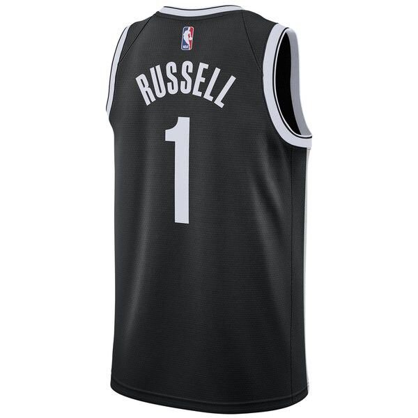 Brooklyn Nets D'Angelo Russell Найки мужская черная майка НБА - Icon Edition