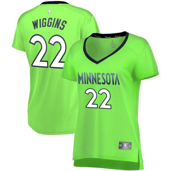 Minnesota Timberwolves Andrew Wiggins зеленая майка НБА - Statement Edition женская
